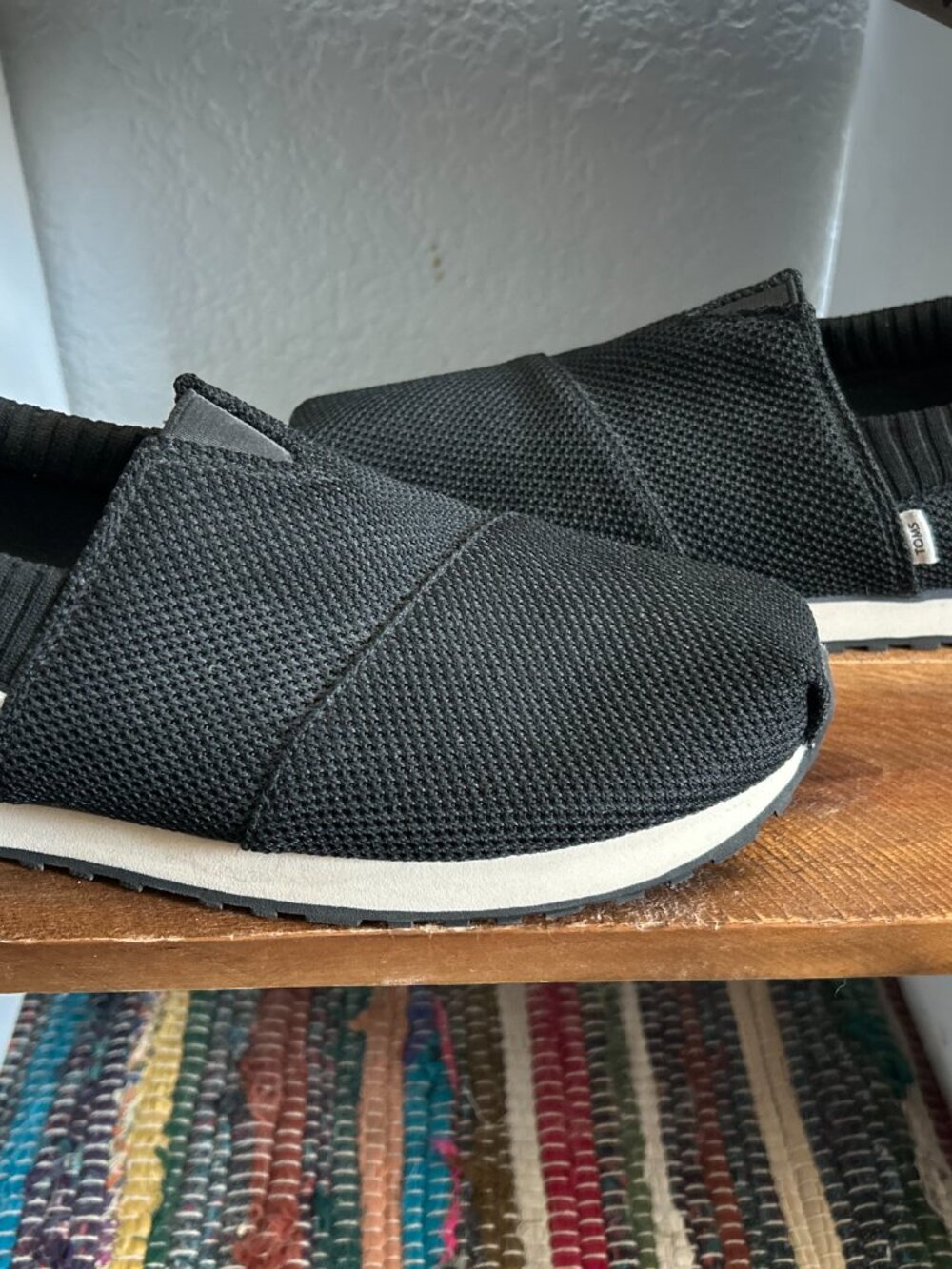 TOMS Alpargata Resident 2.0 Black Knit Slip On Sneakers Women's Size 8 - Picture 6 of 7